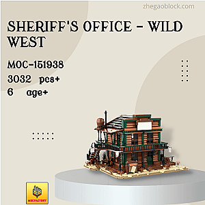 MOC Factory Block 151938 Sheriff's Office - Wild West Modular Building