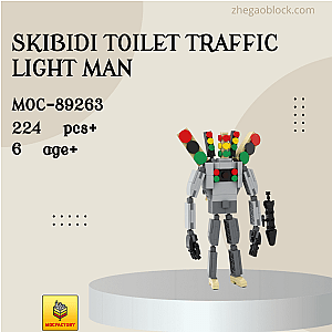 MOC Factory Block 89263 Skibidi Toilet Traffic Light Man Movies and Games