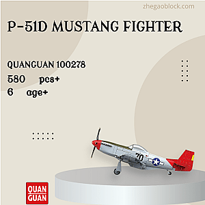 QUANGUAN Block 100278 P-51D Mustang Fighter Military