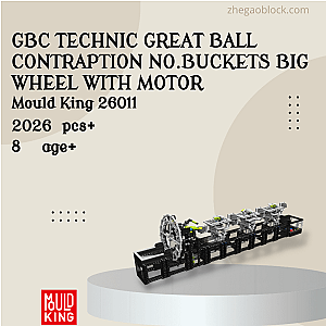 MOULD KING Block 26011 GBC Technic Great Ball Contraption No.Buckets Big Wheel With Motor Technician