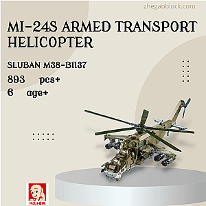 Sluban Block M38-B1137 MI-24S Armed Transport Helicopter Military