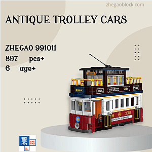 ZHEGAO Block 991011 Antique Trolley Cars Technician