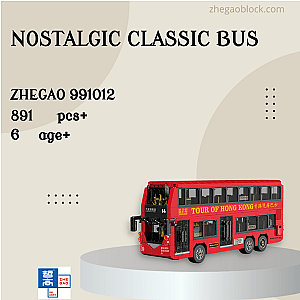 ZHEGAO Block 991012 Nostalgic Classic Bus Technician