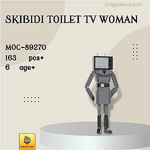 MOC Factory Block 89270 Skibidi Toilet TV Woman Movies and Games