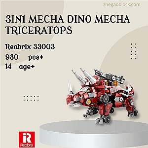 REOBRIX Block 33003 3in1 Mecha Dino Mecha Triceratops Creator Expert