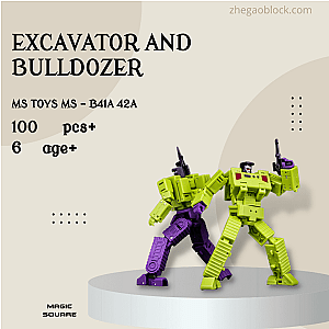 MAGIC SQUARE Block MS - B41A 42A Excavator and Bulldozer Creator Expert