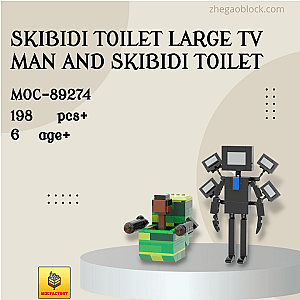 MOC Factory Block 89274 Skibidi Toilet Large TV Man and Skibidi Toilet Movies and Games