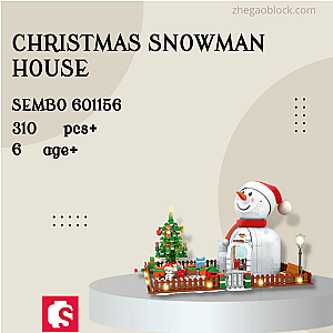 SEMBO Block 601156 Christmas Snowman House Creator Expert