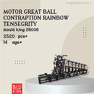 MOULD KING Block 26006 Motor Great Ball Contraption Rainbow Tensegrity Technician