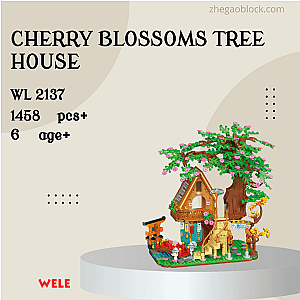 Wele Block 2137 Cherry Blossoms Tree House Creator Expert