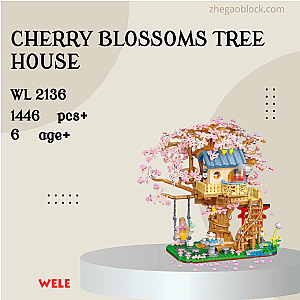 Wele Block 2136 Cherry Blossoms Tree House Creator Expert