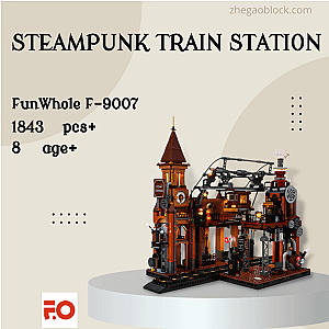 FunWhole Block F-9007 Steampunk Train Station Modular Building