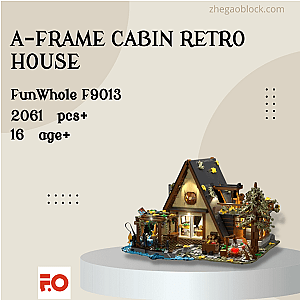 FunWhole Block F9013 A-Frame Cabin Retro House Creator Expert