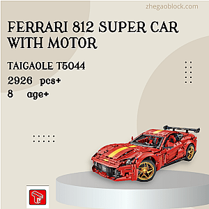 TaiGaoLe Block T5044 Ferrari 812 Super Car With Motor Technician