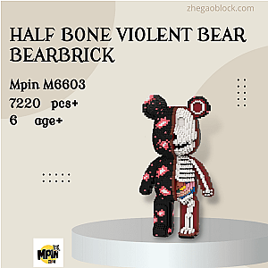 MPIN Block M6603 Half Bone Violent Bear Bearbrick Creator Expert