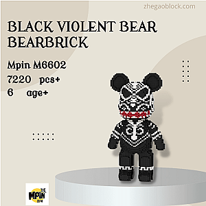 MPIN Block M6602 Black Violent Bear Bearbrick Creator Expert