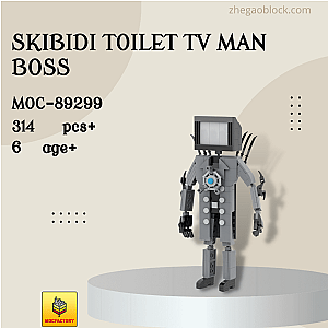 MOC Factory Block 89299 Skibidi Toilet TV Man Boss Movies and Games