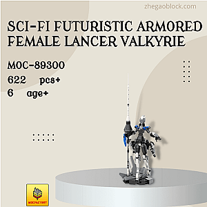 MOC Factory Block 89300 Sci-fi Futuristic Armored Female Lancer Valkyrie Creator Expert