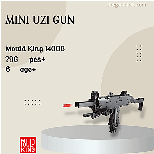 MOULD KING Block 14006 Mini Uzi Gun Military