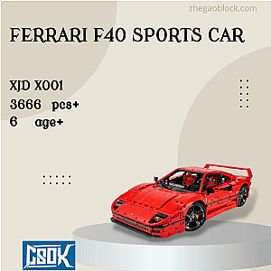 XJD Block X001 Ferrari F40 Sports Car Technician