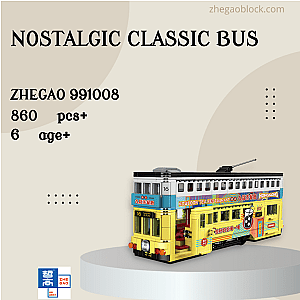 ZHEGAO Block 991008 Nostalgic Classic Bus Technician