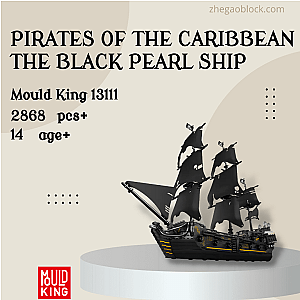 MOULD KING Block 13111 Pirates of the Caribbean The Black Pearl Ship Movies and Games