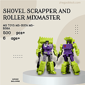 MAGIC SQUARE Block MS-B37A MS-B38A Shovel Scrapper and Roller Mixmaster Creator Expert