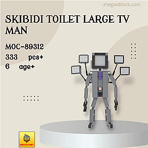 MOC Factory Block 89312 Skibidi Toilet Large TV Man Movies and Games