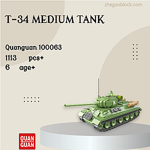 QUANGUAN Block 100063 T-34 Medium Tank Military