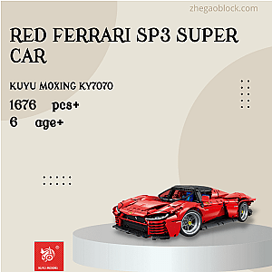 KUYU MOXING Block KY7070 Red Ferrari SP3 Super Car Technician