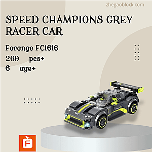 Forange Block FC1616 Speed Champions Grey Racer Car Technician