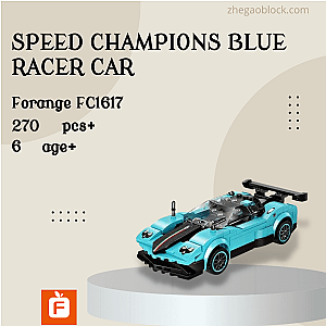 Forange Block FC1617 Speed Champions Blue Racer Car Technician