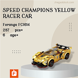Forange Block FC1614 Speed Champions Yellow Racer Car Technician