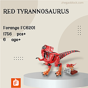 Forange Block FC6201 Red Tyrannosaurus City