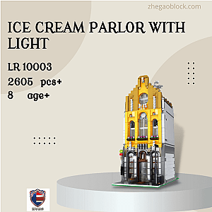 LR Block 10003 Ice Cream Parlor With Light Modular Building