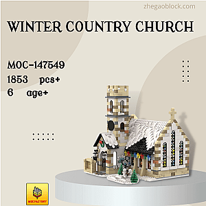 MOC Factory Block 147549 Winter Country Church Modular Building