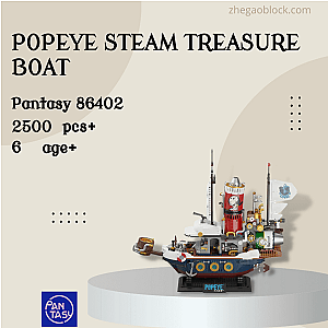 Pantasy Block 86402 Popeye Steam Treasure Boat Movies and Games