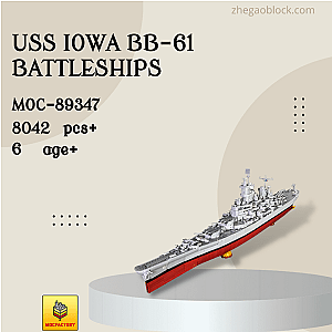 MOC Factory Block 89347 USS Iowa BB-61 Battleships Military