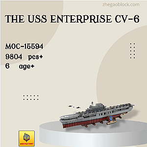 MOC Factory Block 15594 The USS Enterprise CV-6 Military
