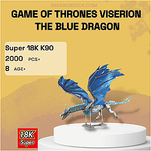 18K Block K90 Game of Thrones Viserion The Blue Dragon Creator Expert
