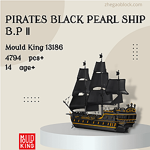 MOULD KING Block 13186 Pirates Black Pearl Ship B.P Ⅱ Creator Expert