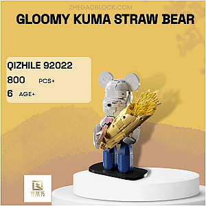 QIZHILE Block 92022 Gloomy KUMA Straw Bear Creator Expert