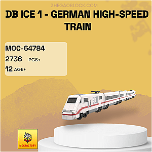 MOC Factory Block 64784 DB ICE 1 - German High-Speed Train Technician