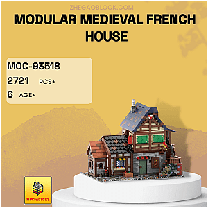 MOC Factory Block 93518 Modular Medieval French House Modular Building