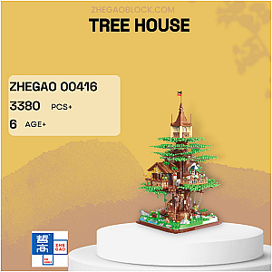 ZHEGAO Block 00416 Tree House Creator Expert
