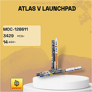 MOC Factory Block 128611 Atlas V Launchpad Space