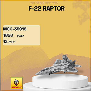 MOC Factory Block 35918 F-22 RAPTOR Military