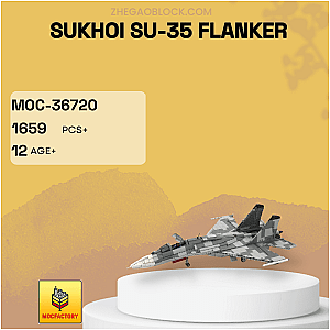 MOC Factory Block 36720 Sukhoi SU-35 Flanker Military