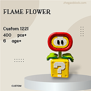 Custom Block 1221 Flame Flower Creator Expert