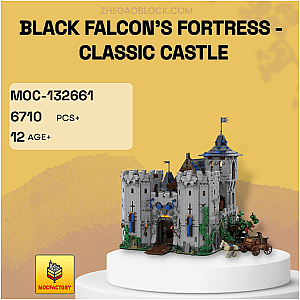 MOC Factory Block 132661 Black Falcon's Fortress - Classic Castle Modular Building